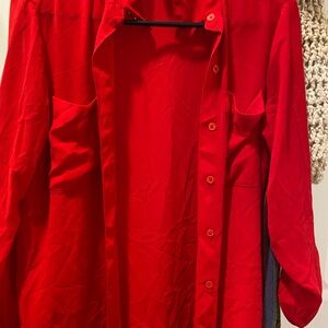 Michael Kors Red Blouse with Silver Accents